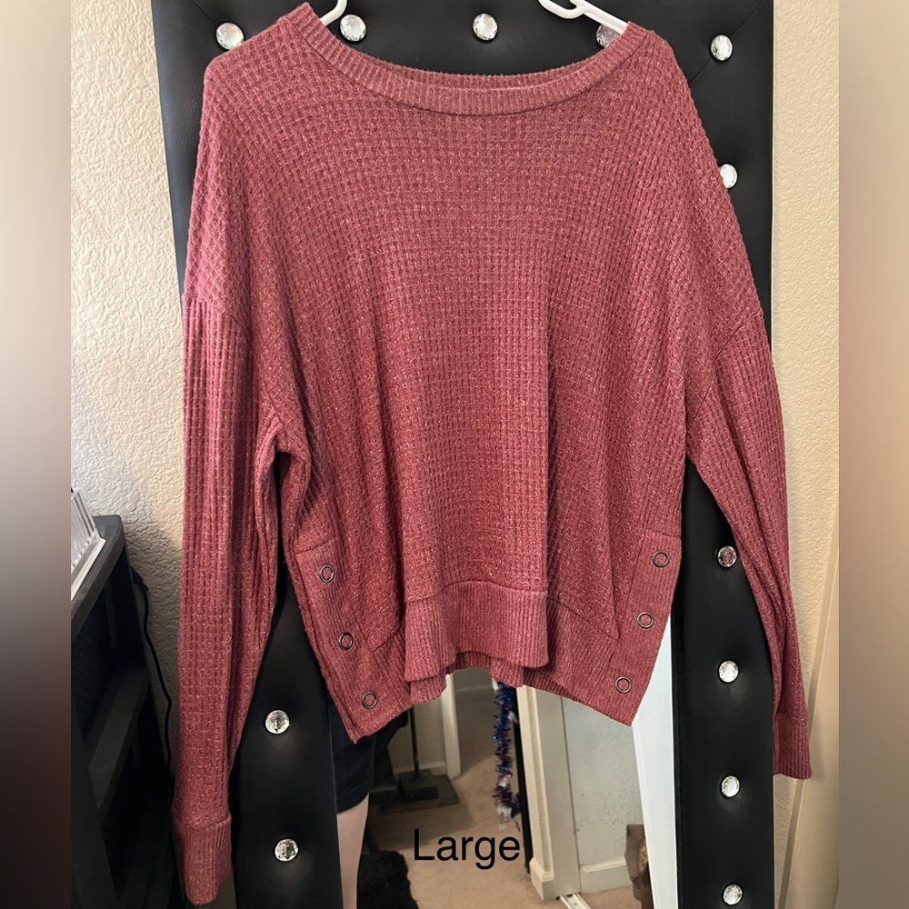 Knitted waffle sweater